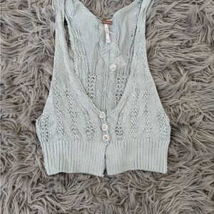 Free People The Vest of Us Pale Aqua